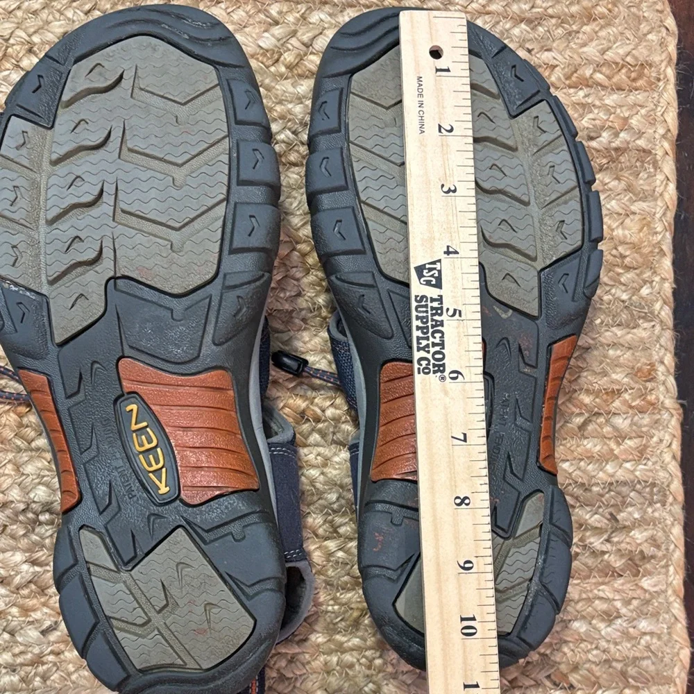Keen Mens Newport H2 Navy Blue / Gray with Orange Accents Hiking Water Sandals